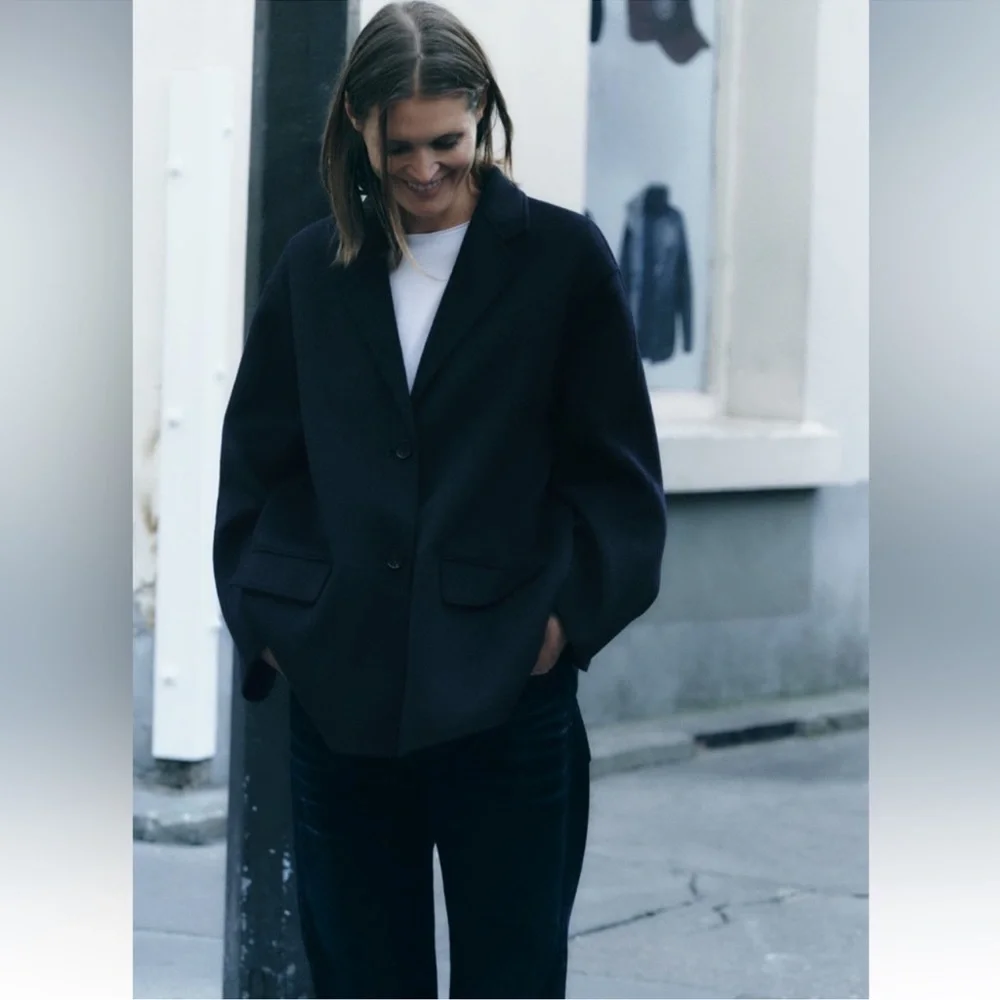 Zara | Jackets & Coats | Zara Oversized Double Faced Wool Blend
